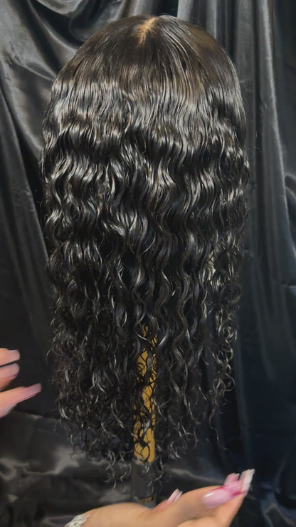 Water wave HD lace frontal virgin human hair wig
