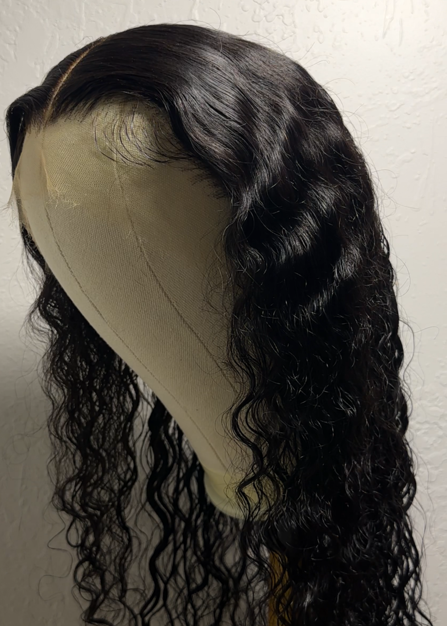 Water wave HD lace frontal virgin human hair wig